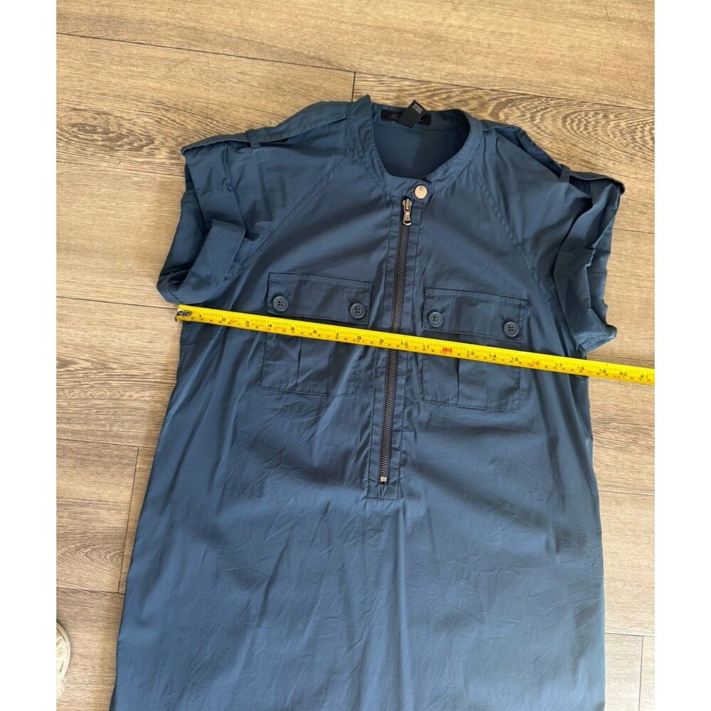 Kenneth Cole Navy Cotton Blend Short Sleeve Office Half Zip Career Dress Size S - Picture 5 of 13